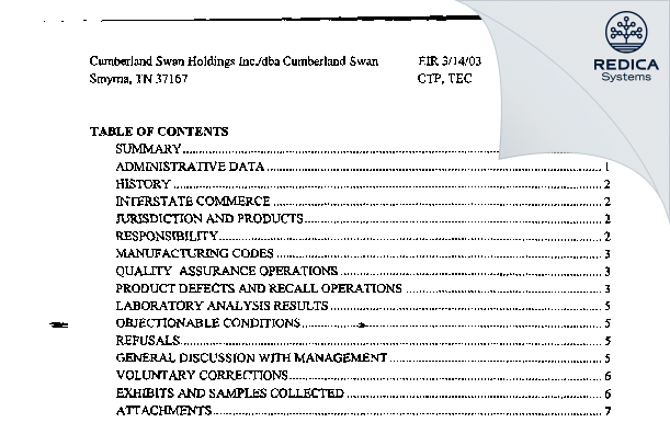 EIR - Vi-Jon, LLC [Smyrna / United States of America] - Download PDF - Redica Systems