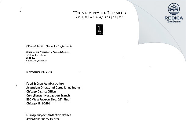FDA 483 Response - University of Illinois at Urbana-Champaign IRB [Champaign / United States of America] - Download PDF - Redica Systems