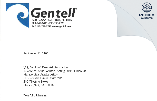 FDA 483 Response - Gentell, Inc [Bristol / United States of America] - Download PDF - Redica Systems