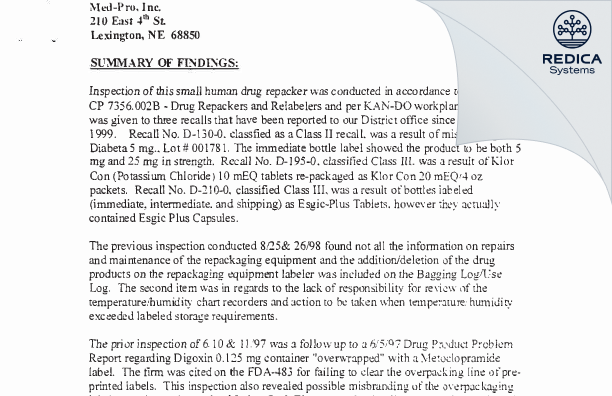 EIR - EPM Packaging Inc [Lexington / United States of America] - Download PDF - Redica Systems