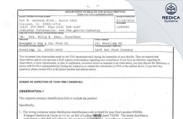 FDA 483 - Nutripack LLC [Markham / United States of America] - Download PDF - Redica Systems