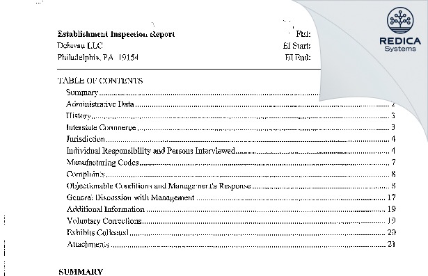 EIR - IVD, LLC [Philadelphia / United States of America] - Download PDF - Redica Systems