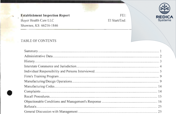 EIR - TriRx Shawnee LLC [Shawnee / United States of America] - Download PDF - Redica Systems
