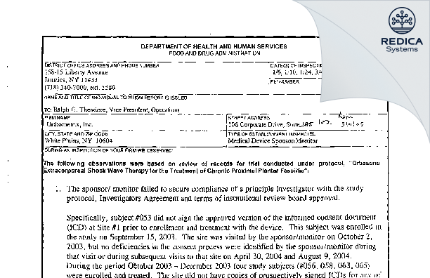 FDA 483 - Orthometrix, Inc. [Naples / United States of America] - Download PDF - Redica Systems