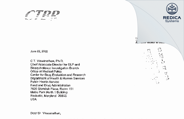 FDA 483 Response - Clintrials Bioresearch, Ltd. [Senneville / Canada] - Download PDF - Redica Systems