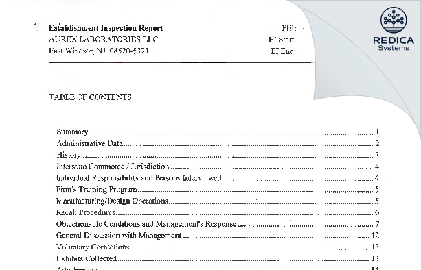 EIR - APNAR PHARMA LLP [Jersey / United States of America] - Download PDF - Redica Systems