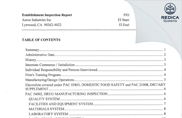 EIR - P & L Development, LLC [California / United States of America] - Download PDF - Redica Systems