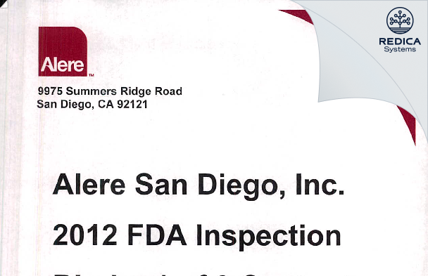 FDA 483 Response - Alere San Diego, Inc. [San Diego / United States of America] - Download PDF - Redica Systems