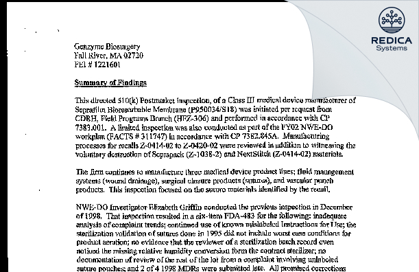 EIR - Teleflex Medical, Inc. [Mansfield / United States of America] - Download PDF - Redica Systems