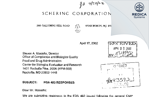 FDA 483 Response - MSD International GmbH [Rd82 / Ireland] - Download PDF - Redica Systems