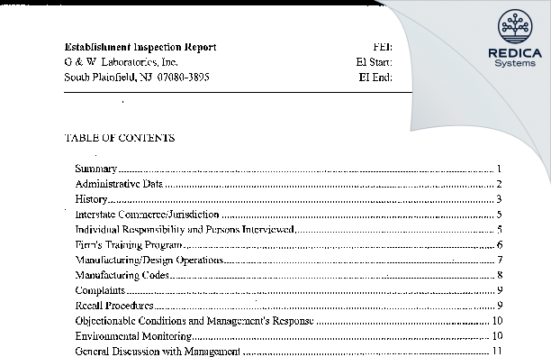 EIR - Cosette Pharmaceuticals, Inc. [Jersey / United States of America] - Download PDF - Redica Systems
