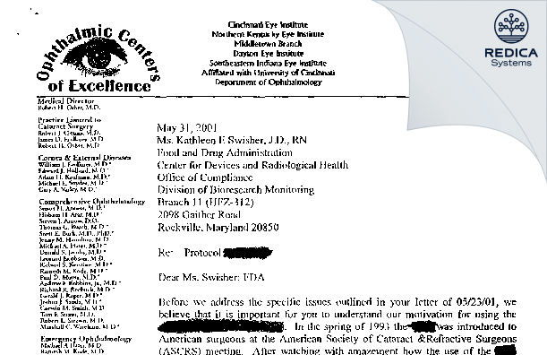FDA 483 Response - Lentz, M. Rigdon, M.D. [Nashville / United States of America] - Download PDF - Redica Systems