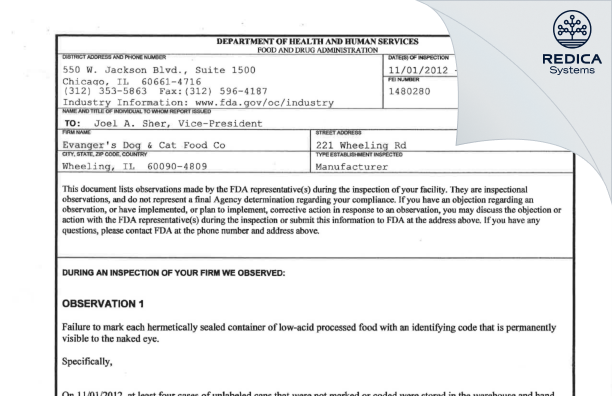 FDA 483 - Nutripack LLC [Markham / United States of America] - Download PDF - Redica Systems