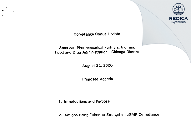 FDA 483 Response - Fresenius Kabi USA, LLC [Melrose Park Illinois / United States of America] - Download PDF - Redica Systems