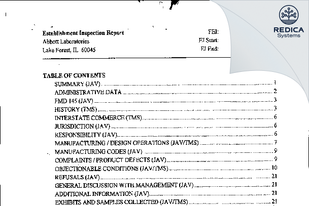 EIR - Hospira, Inc. [Lake Forest / United States of America] - Download PDF - Redica Systems