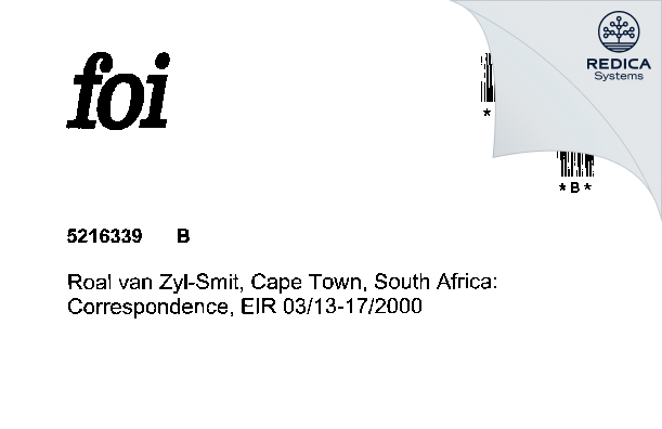 EIR - Prof. R. Van Zyl-Smit [Cape Town / South Africa] - Download PDF - Redica Systems