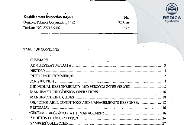 EIR - Merck Teknika LLC [Durham / United States of America] - Download PDF - Redica Systems