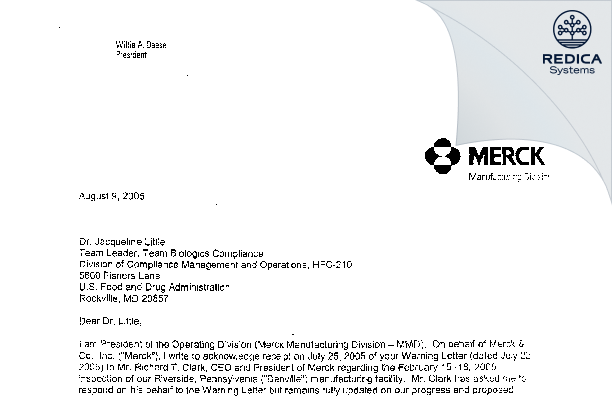 FDA 483 Response - Cherokee Pharmaceuticals LLC [Riverside / United States of America] - Download PDF - Redica Systems