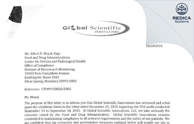FDA 483 Response - Dr. Mahendra Sanapati, MD [Evansville / United States of America] - Download PDF - Redica Systems