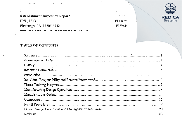 EIR - HVL, LLC [Pittsburgh / United States of America] - Download PDF - Redica Systems