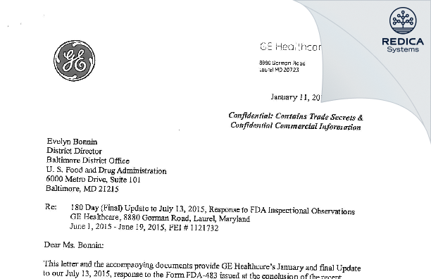 FDA 483 Response - Ohmeda Medical [Laurel / United States of America] - Download PDF - Redica Systems
