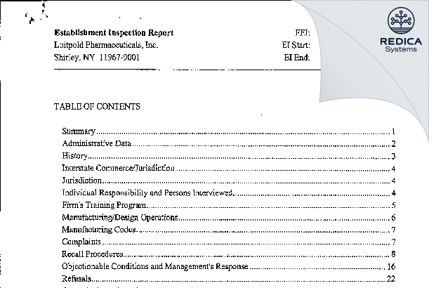 EIR - American Regent, Inc. [New York / United States of America] - Download PDF - Redica Systems