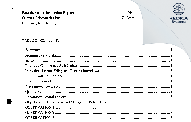 EIR - Quantum Analytics Group Inc. [Jersey / United States of America] - Download PDF - Redica Systems