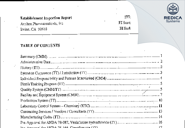 EIR - Bioduro LLC [Irvine / United States of America] - Download PDF - Redica Systems