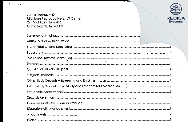 EIR - Young, James, MD [Grand Rapids / United States of America] - Download PDF - Redica Systems