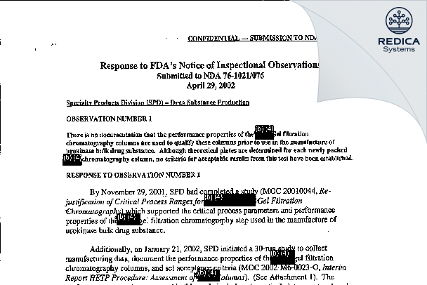 FDA 483 Response - AbbVie Inc. [North Chicago / United States of America] - Download PDF - Redica Systems