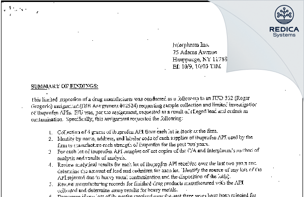 EIR - Amneal Pharmaceuticals of New York, LLC [Hauppauge / United States of America] - Download PDF - Redica Systems