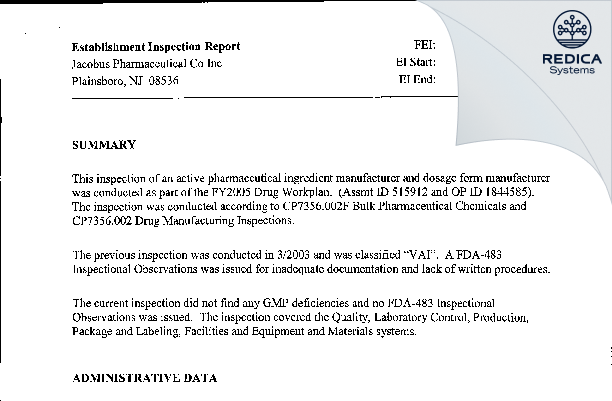EIR - Everest Life Sciences LLC [Jersey / United States of America] - Download PDF - Redica Systems