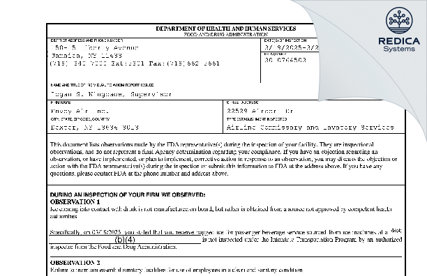FDA 483 - Envoy Air Inc. [Dexter / United States of America] - Download PDF - Redica Systems