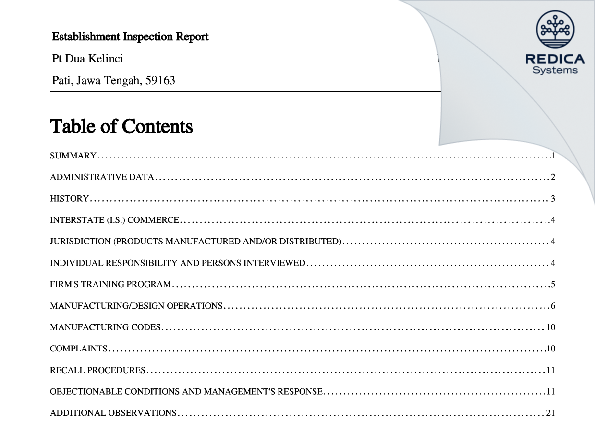 EIR - Pt Dua Kelinci [Jekulo / Indonesia] - Download PDF - Redica Systems