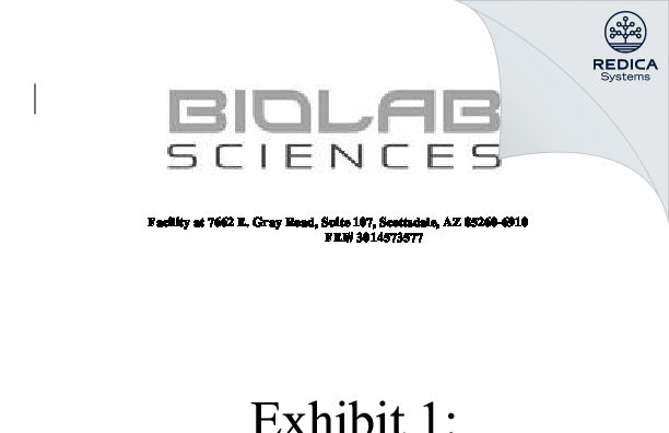 FDA 483 Response - BLS Labs, LLC [Scottsdale / United States of America] - Download PDF - Redica Systems